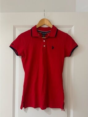 U.S. Polo Assn. Red Polo with Navy Accents